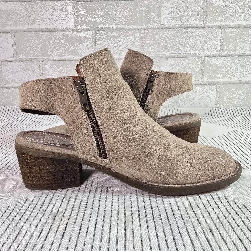 Born Leather Booties Brown/tan Sling Back Ankle Size 8.5 - Picture 8 of 12
